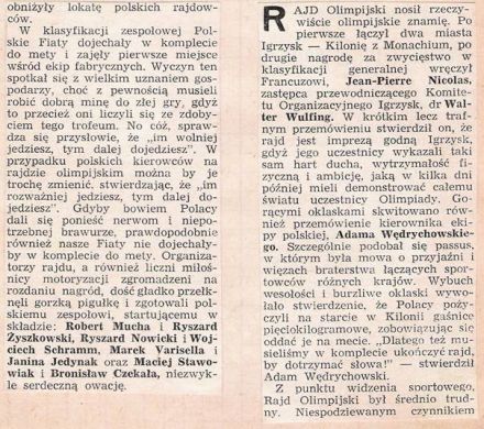 1 Olimpia Rallye. 7 eliminacja.  13-19.08.1972r.