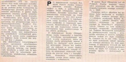 1 Olimpia Rallye. 7 eliminacja.  13-19.08.1972r.