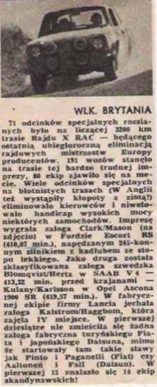 21 Daily Mirror RAC Rally.  2-7.12.1972r.