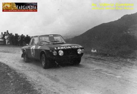 Sandro Munari i Mario Mannucci na samochodzie Lancia Fulvia 1600 HF.