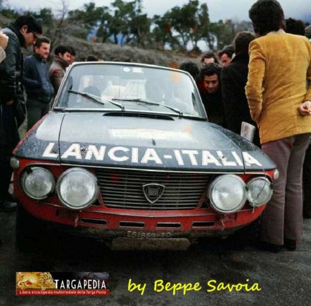 Sandro Munari i Mario Mannucci na samochodzie Lancia Fulvia 1600 HF.
