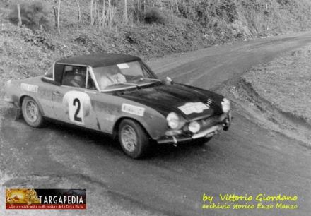 Rafaele Pinto i Luigi Macaluso na samochodzie Fiat 124 Sport Spyder.