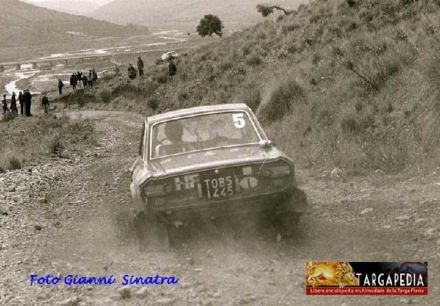 Amilcare Ballestrieri i Arnaldo Bernacchini na samochodzie Lancia Fulvia 1600 HF.