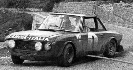 Sandro Munari i Mario Mannucci na samochodzie Lancia Fulvia 1600 HF.