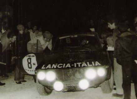 Amilcare Ballestrieri i Arnaldo Bernacchini na samochodzie Lancia Fulvia HF 1600.