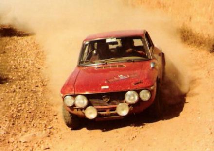 Gianni Besozzi i Alessandro Brusati na samochodzie Lancia Fulvia 1,6 HF.