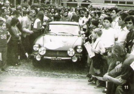 Paganelli i Russo na samochodzie Fiat 124 Sport Spider.