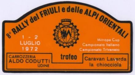 8 Rally Alpi Orientali.  1-2.07.1972r.