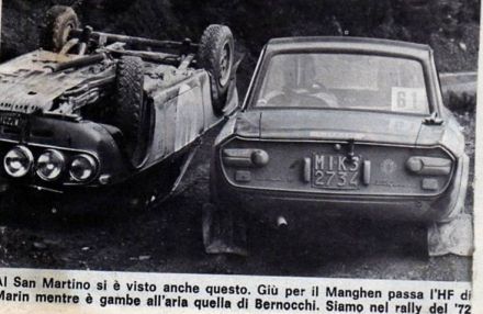 Farin i Bond na samochodzie Lancia Fulvia HF 1600.