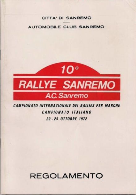 10 Rallye San Remo.  19-22.10.1972r.