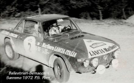 Amilcare Ballestrieri i Arnaldo Bernacchini na samochodzie Lancia Fulvia 1600 HF.