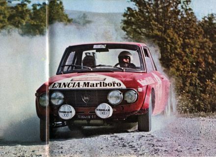 Sergio Barbasio i Piero Sodano na samochodzie Lancia Fulvia 1600 HF.