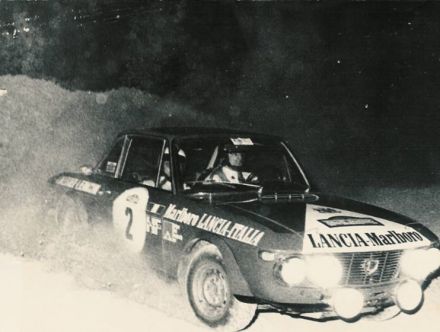 Amilcare Ballestrieri i Arnaldo Bernacchini na samochodzie Lancia Fulvia 1600 HF.