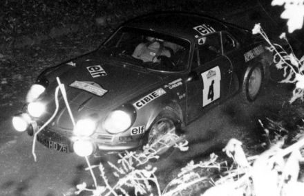 Jean Luc Therier i Claude Roure na samochodzie Alpine Renault A110.