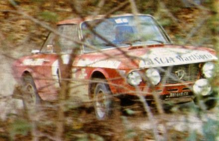 Jean Ragnotti i Jean Pierre Rouget na samochodzie Lancia Fulvia 1600 HF.