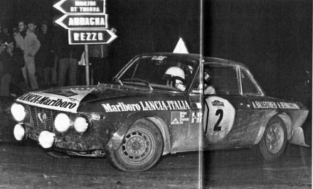 Amilcare Ballestrieri i Arnaldo Bernacchini na samochodzie Lancia Fulvia 1600 HF.