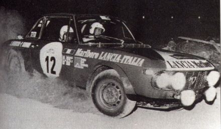 Sergio Barbasio i Piero Sodano na samochodzie Lancia Fulvia 1600 HF.