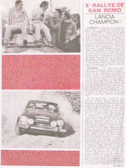 10 Rallye San Remo.  19-22.10.1972r.