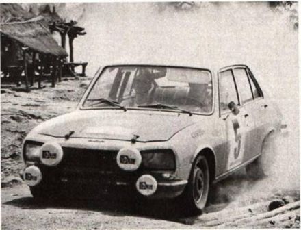 Tony Fall i Gerard Flocon na samochodzie Peugeot 504 gr.2.