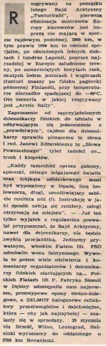 7 Arctic Rally (Napapiirin Tunturiralli) (SF). 1 eliminacja.  3-6.02.1972r.
