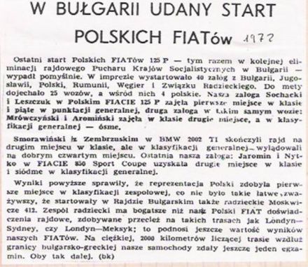 10 eliminacja - 3 Rajd Złote Piaski (BG)