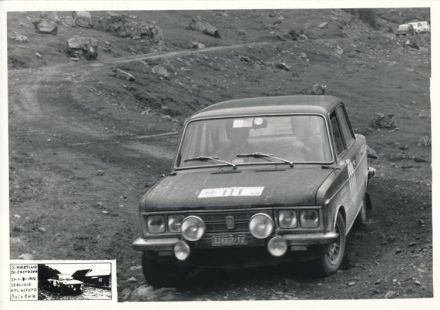 Tony Carello i Daniele Baron na samochodzie Fiat 125 S.