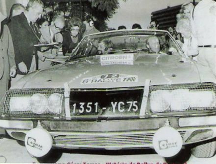 Bjorn Waldegaard i Hans Thorselius na samochodzie Citroen SM.