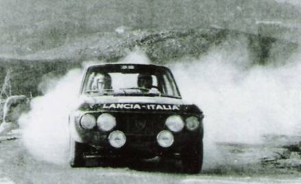 Simo Lampinen i John Davenport na samochodzie Lancia Fulvia HF.