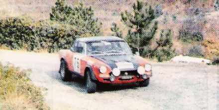 Alcide Paganelli i Domenico Russo na samochodzie Fiat 124 sport spider.
