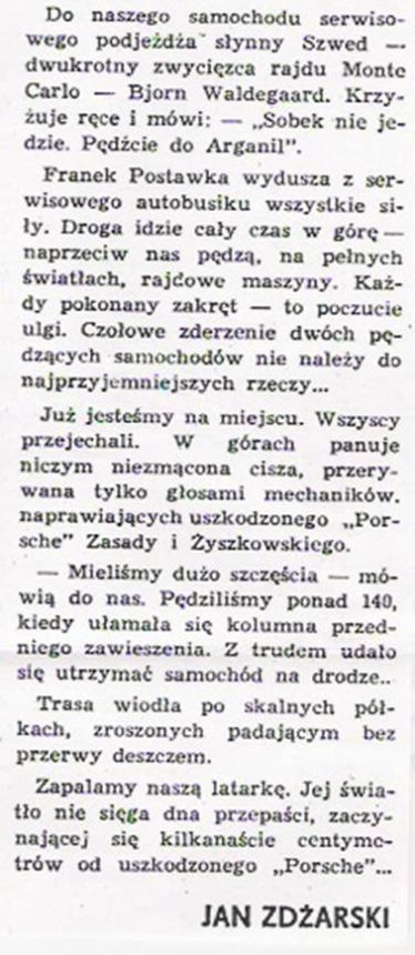 6 Rajd T.A.P. (P). 20 eliminacja.  11-15.10.1972r.