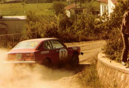 Franco Ceccato i Bertollo na samochodzie Fiat 128 Sport Coupe.