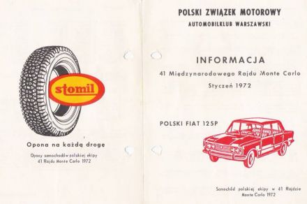 41.Rajd Monte Carlo (MC). 1 eliminacja.  21-29.01.1972r.
