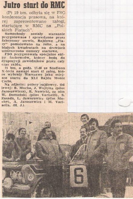 41.Rajd Monte Carlo (MC). 1 eliminacja.  21-29.01.1972r.
