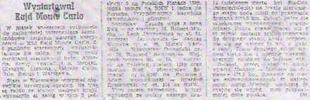 41.Rajd Monte Carlo (MC). 1 eliminacja.  21-29.01.1972r.