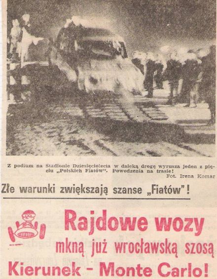 41.Rajd Monte Carlo (MC). 1 eliminacja.  21-29.01.1972r.