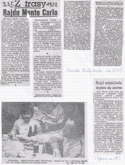 41.Rajd Monte Carlo (MC). 1 eliminacja.  21-29.01.1972r.