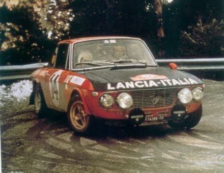 Sandro Munari i Mario Manucci na samochodzie Lancia Fulvia HF 1600.