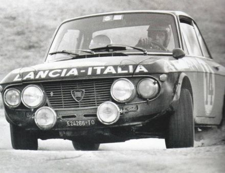 Sandro Munari i Mario Manucci na samochodzie Lancia Fulvia HF 1600.