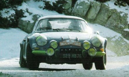 Jean Claude Andruet i Jean Todt na samochodzie Alpine Renault A 110.