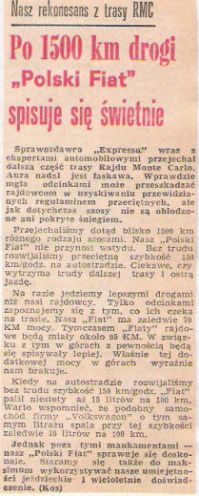41.Rajd Monte Carlo (MC). 1 eliminacja.  21-29.01.1972r.