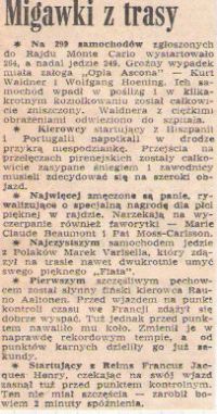 41.Rajd Monte Carlo (MC). 1 eliminacja.  21-29.01.1972r.
