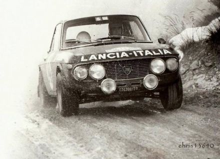 Sandro Munari i Mario Manucci na samochodzie Lancia Fulvia HF 1600.