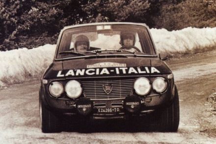 Sandro Munari i Mario Manucci na samochodzie Lancia Fulvia 1600 HF.
