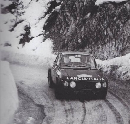 Sandro Munari i Mario Manucci na samochodzie Lancia Fulvia 1600 HF.