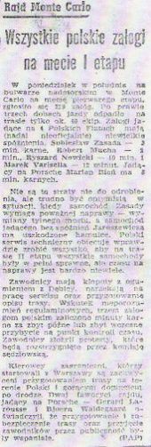 41.Rajd Monte Carlo (MC). 1 eliminacja.  21-29.01.1972r.