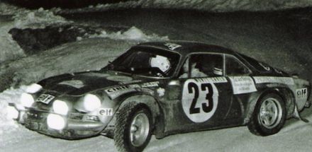 Jean Pierre Nicolas i Guy Vial na samochodzie Alpine Renault A 110.