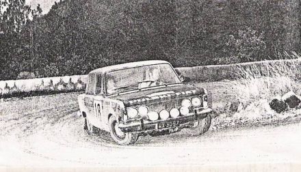 Sobiesław Zasada i Ewa Zasada na samochodzie Polski Fiat 125p / 1500.
