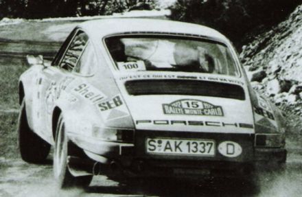 Björn Waldegaard i Hans Thorselius na samochodzie Porsche 911S.