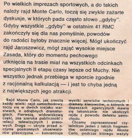 41.Rajd Monte Carlo (MC). 1 eliminacja.  21-29.01.1972r.