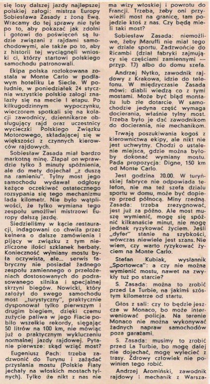 41.Rajd Monte Carlo (MC). 1 eliminacja.  21-29.01.1972r.